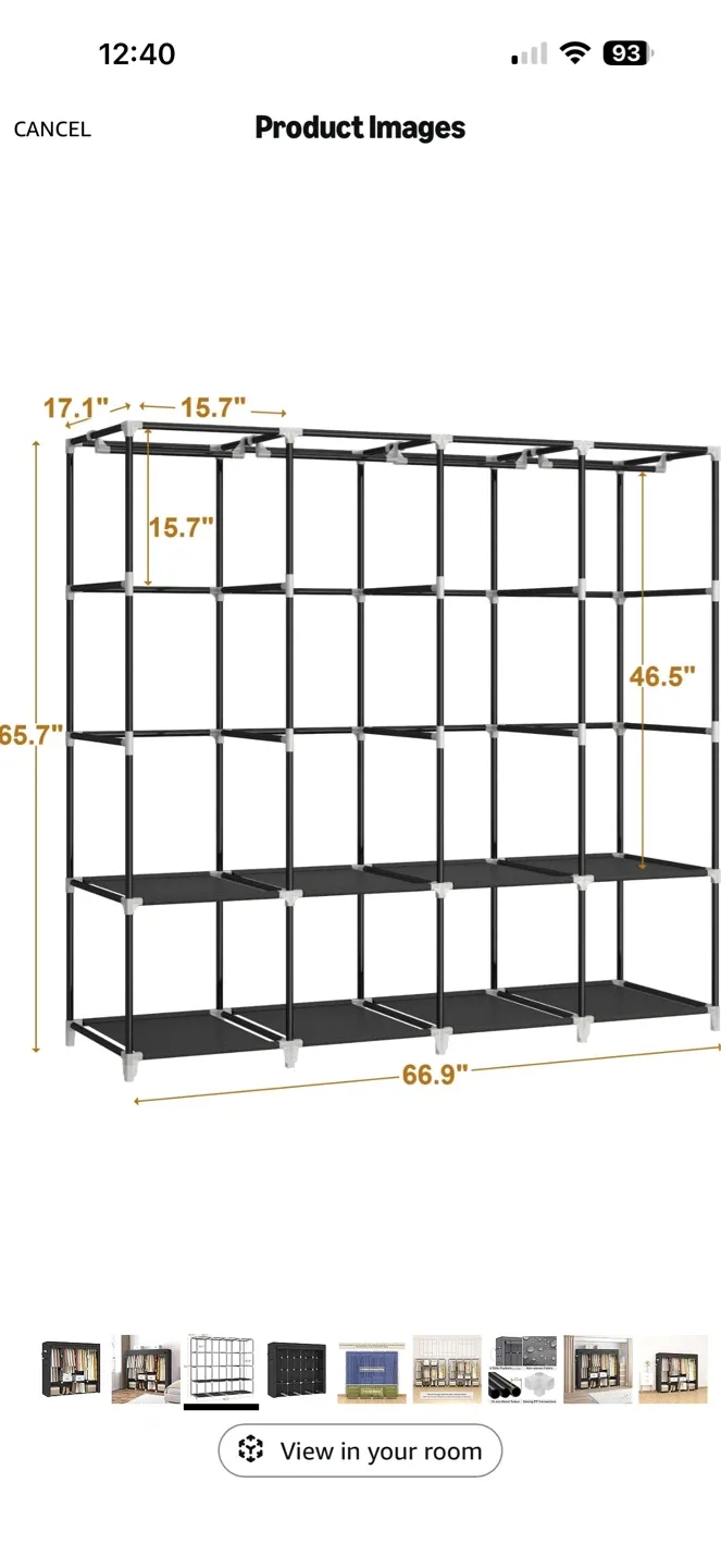 Portable Wardrobe Closet Organizer - photo 4