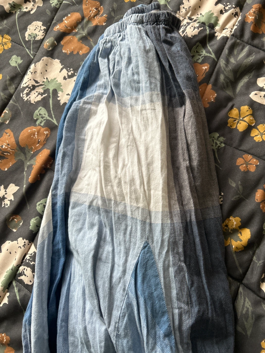 Blue Striped Maxi Skirt Cotton - photo 3