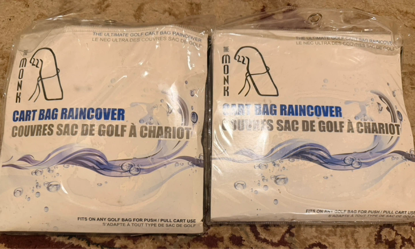 The Monk Cart Bag Raincover 2 of them