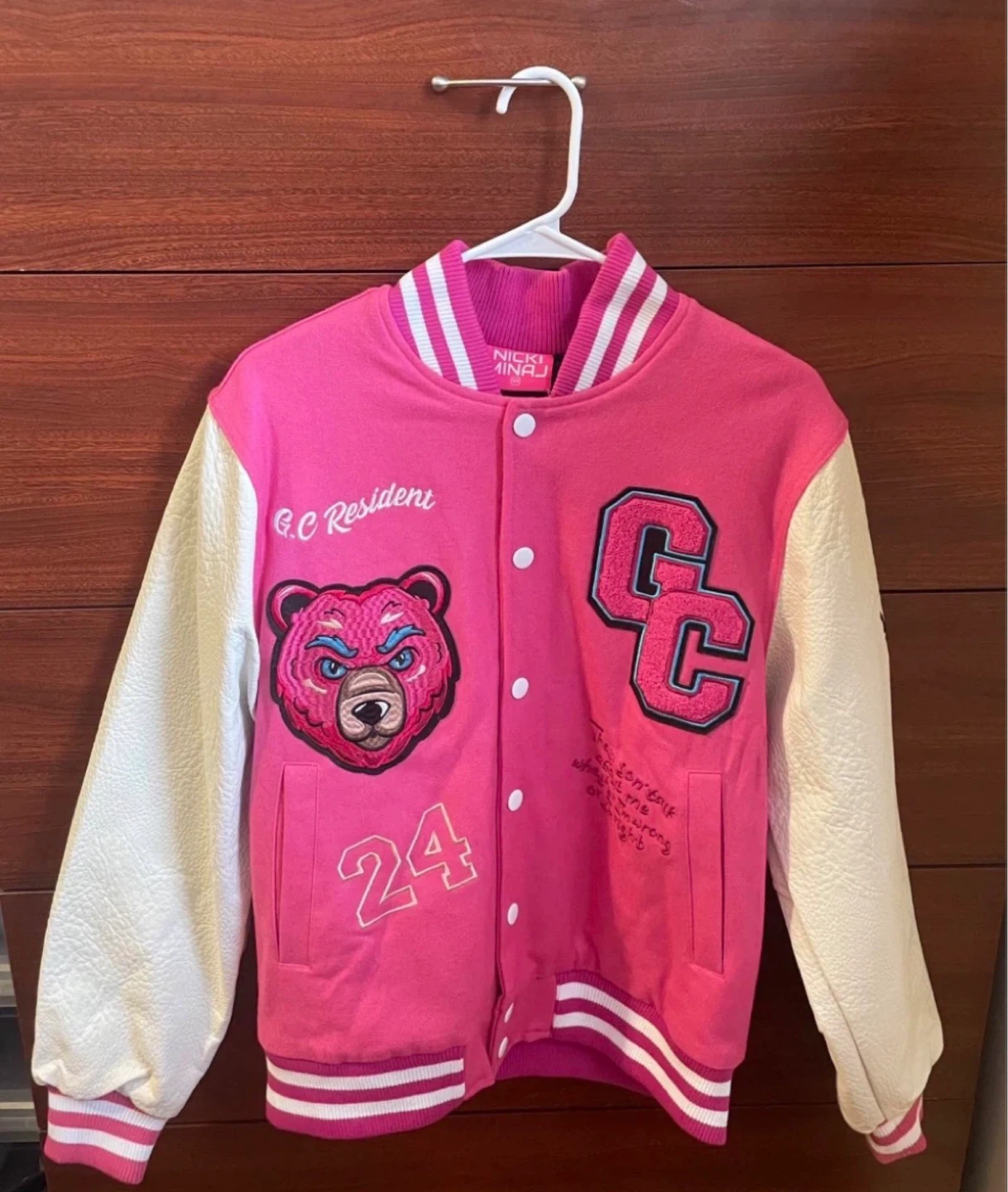 Nicki Minaj Gag City Pink Varsity Jacket $100