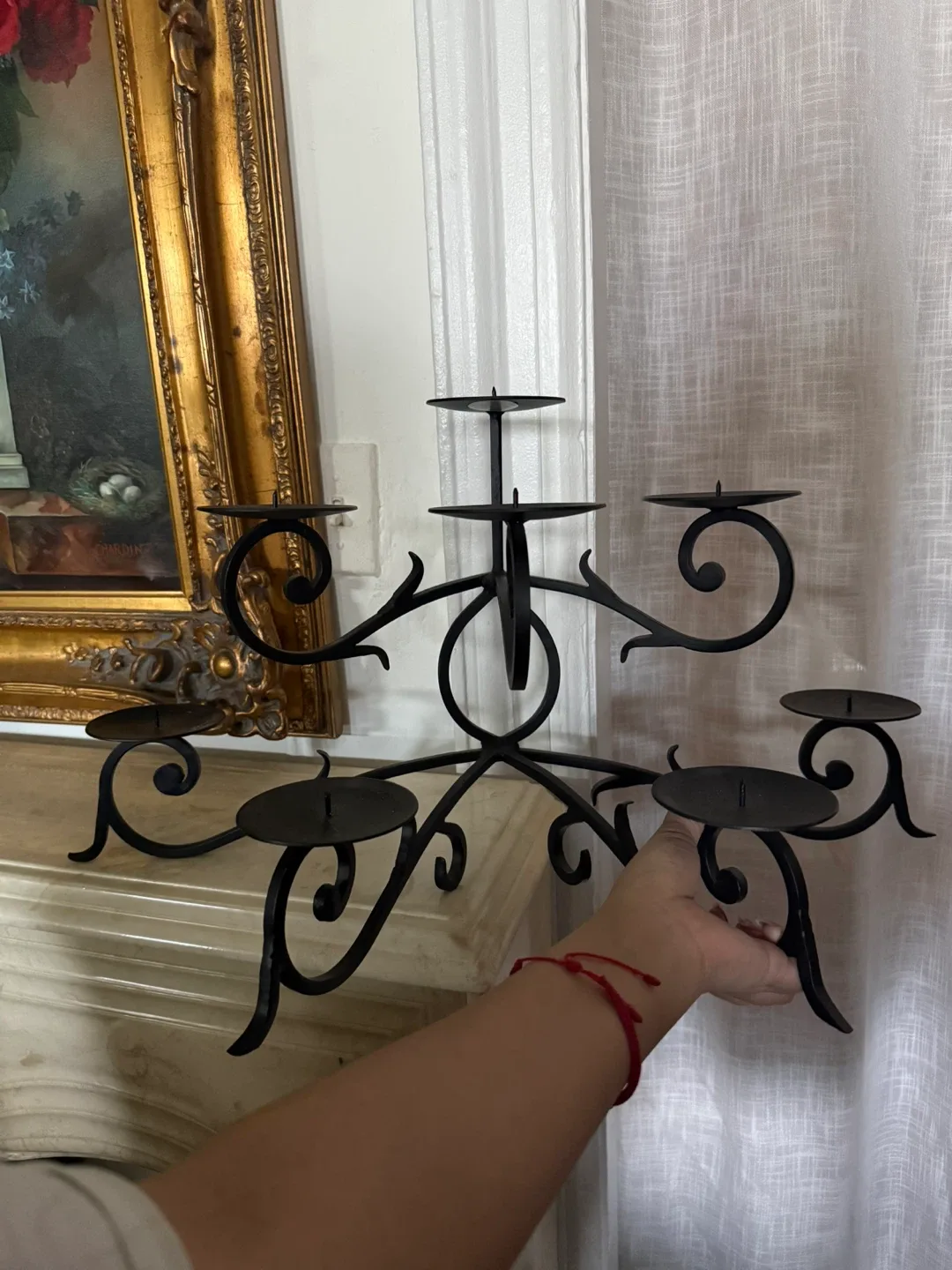 Black Metal Candelabra - Holds 8 Taper Candles - photo 2