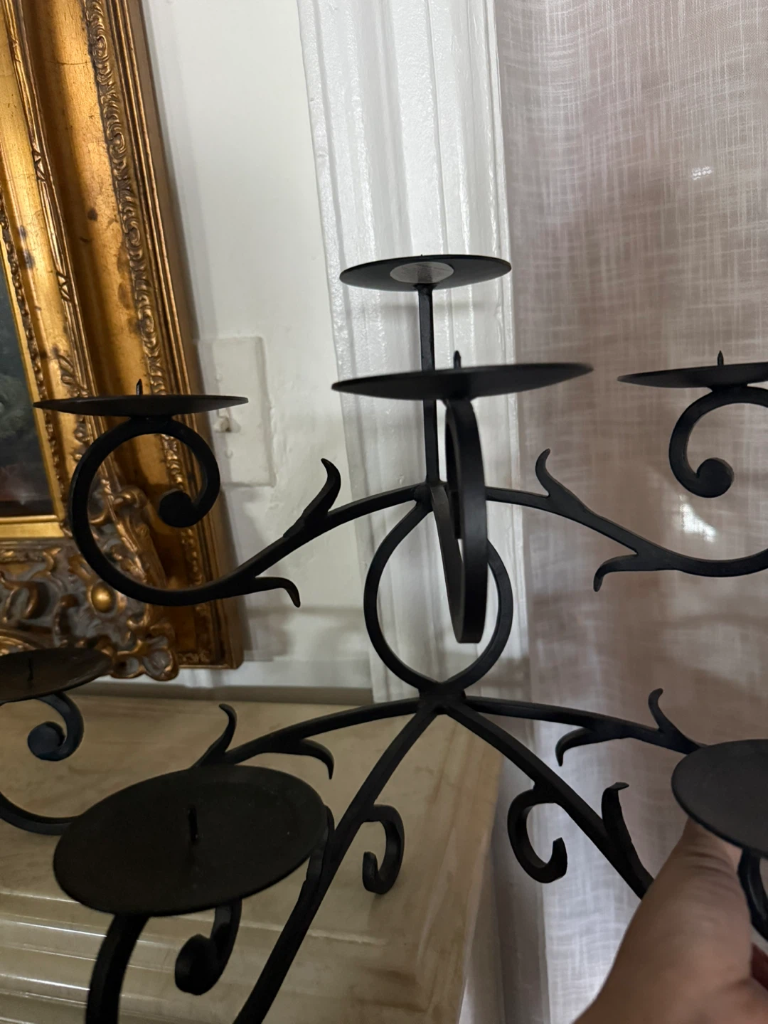 Black Metal Candelabra - Holds 8 Taper Candles - photo 3