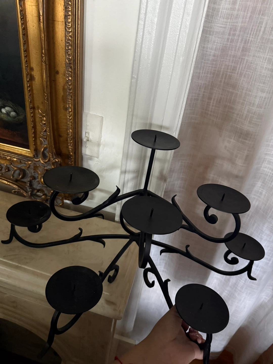 Black Metal Candelabra - Holds 8 Taper Candles - photo 4