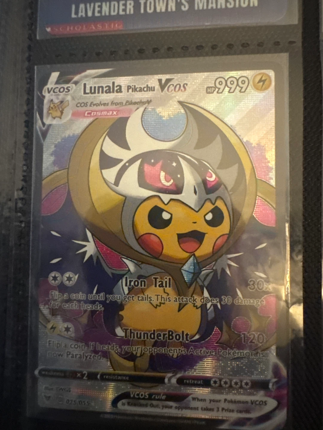 Pokemon TCG Lunala Pikachu VCOS Card