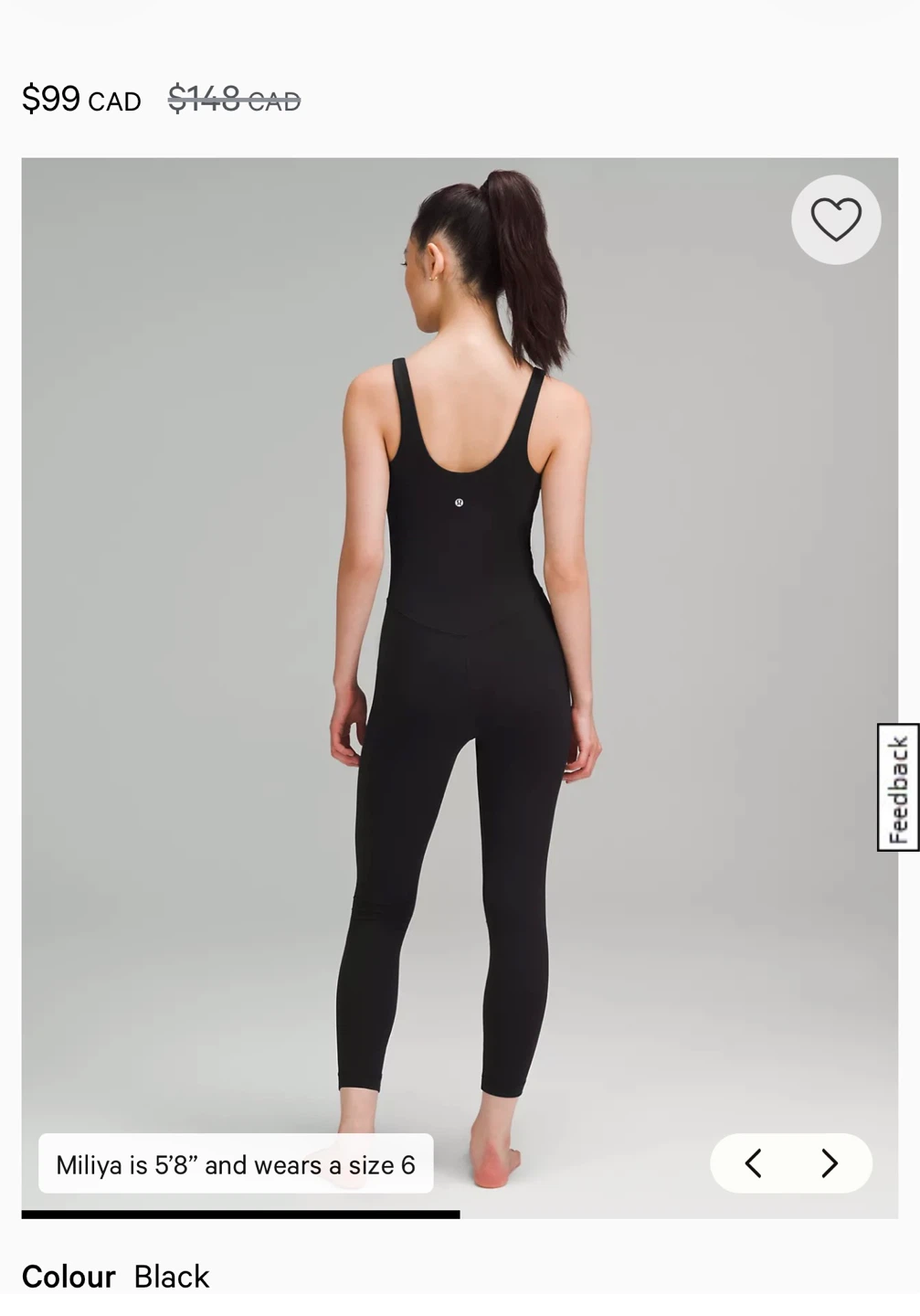 Lululemon Black Bodysuit