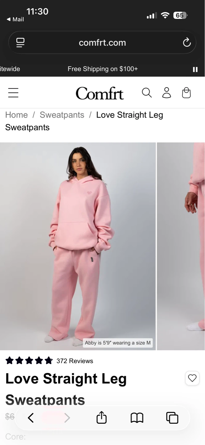 Comfrt Love Straight Leg Sweatpants - Size M