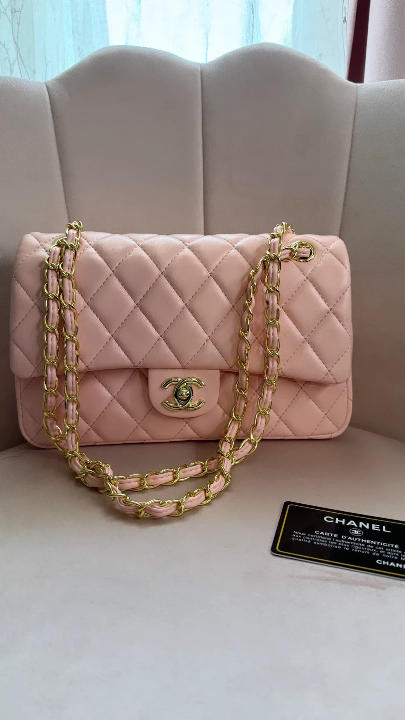 Pink Chanel Classic Flap Handbag