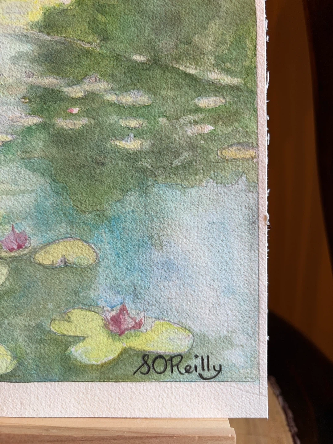 S. O'Reilly Watercolor Painting - Water Lilies Scene - photo 4