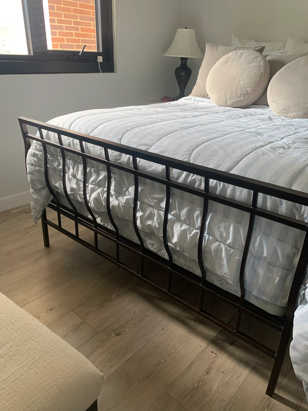 Metal Bed Frame with Curved Slats