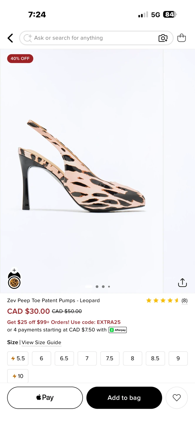 Zev Peep Toe Patent Pumps - Leopard Print
