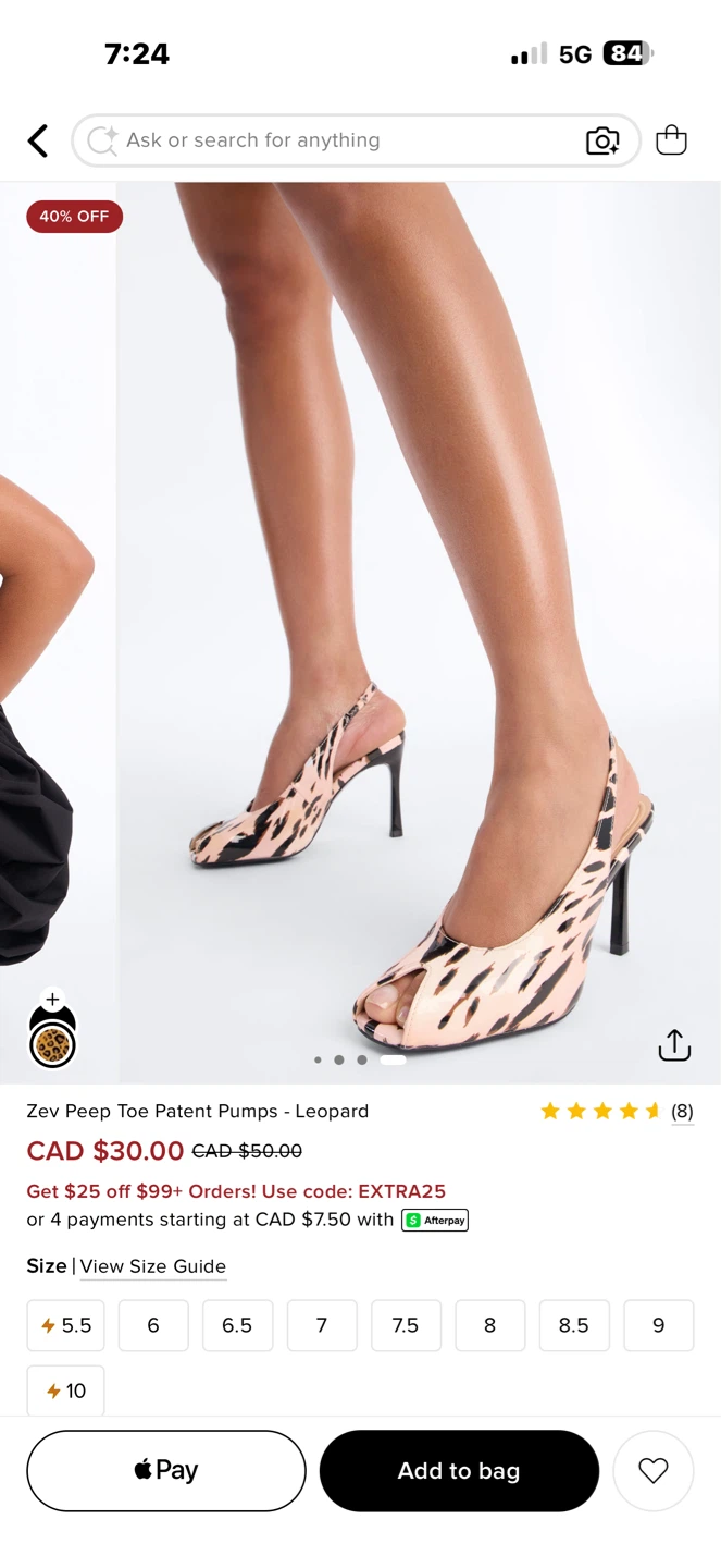 Zev Peep Toe Patent Pumps - Leopard Print - photo 2