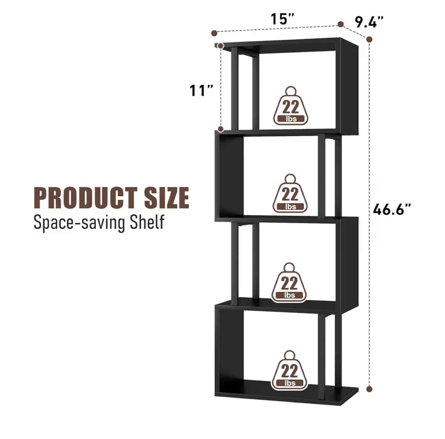 Black Modern Bookshelf - photo 2