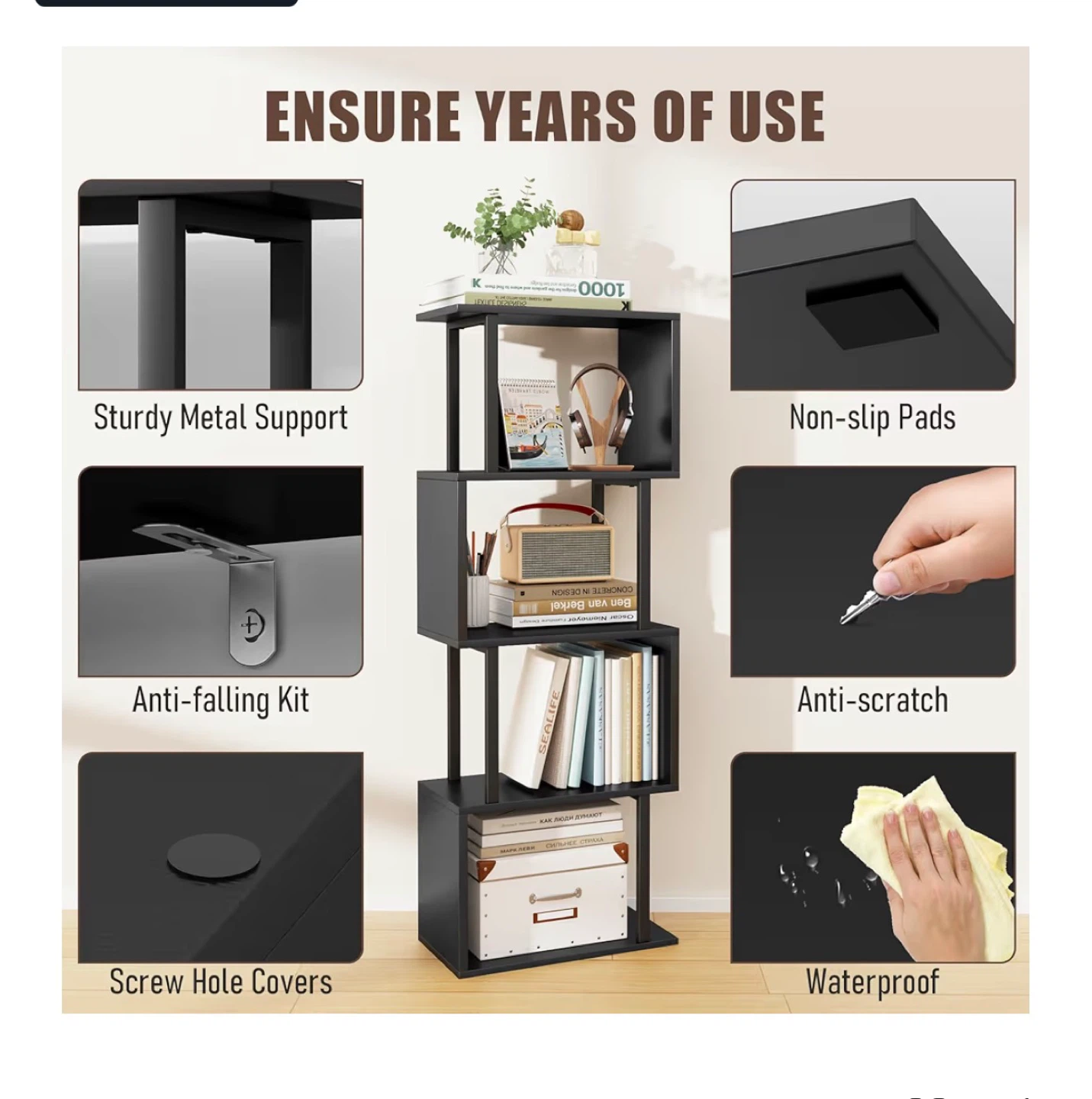 Black Modern Bookshelf - photo 4