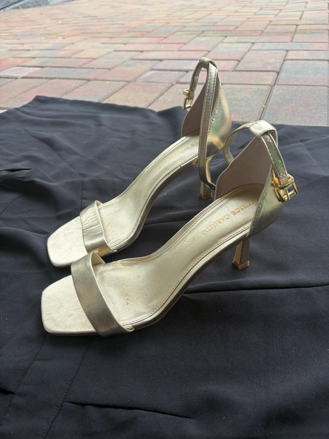 Vince Camuto Gold Strappy Heeled Sandals