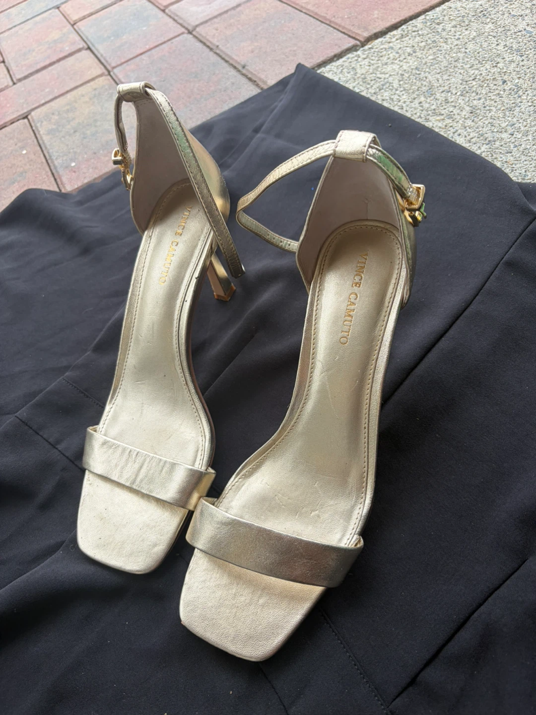 Vince Camuto Gold Strappy Heeled Sandals - photo 2