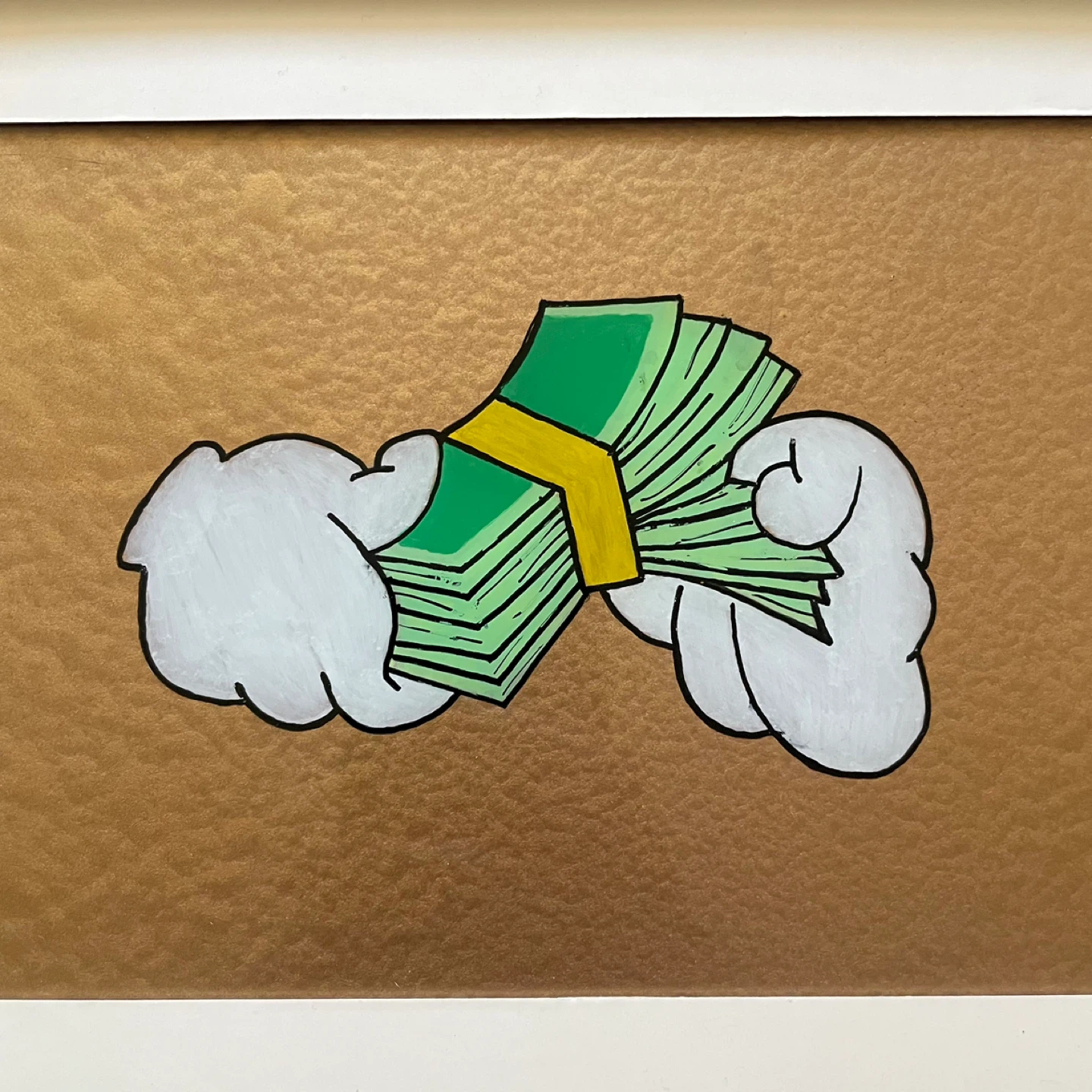 Framed Glass Cartoon Money Art Print - photo 3