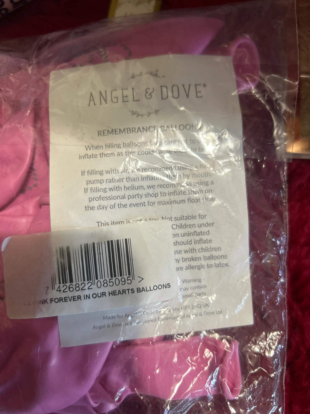 Angel & Dove Remembrance Balloons (Pink) - photo 2