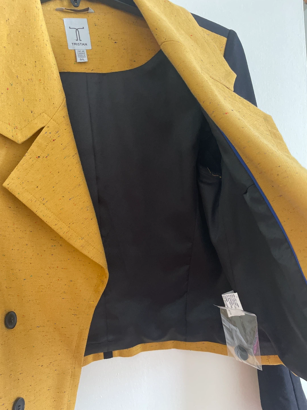 Tristan Women's Yellow and Black Blazer - Size S - photo 3