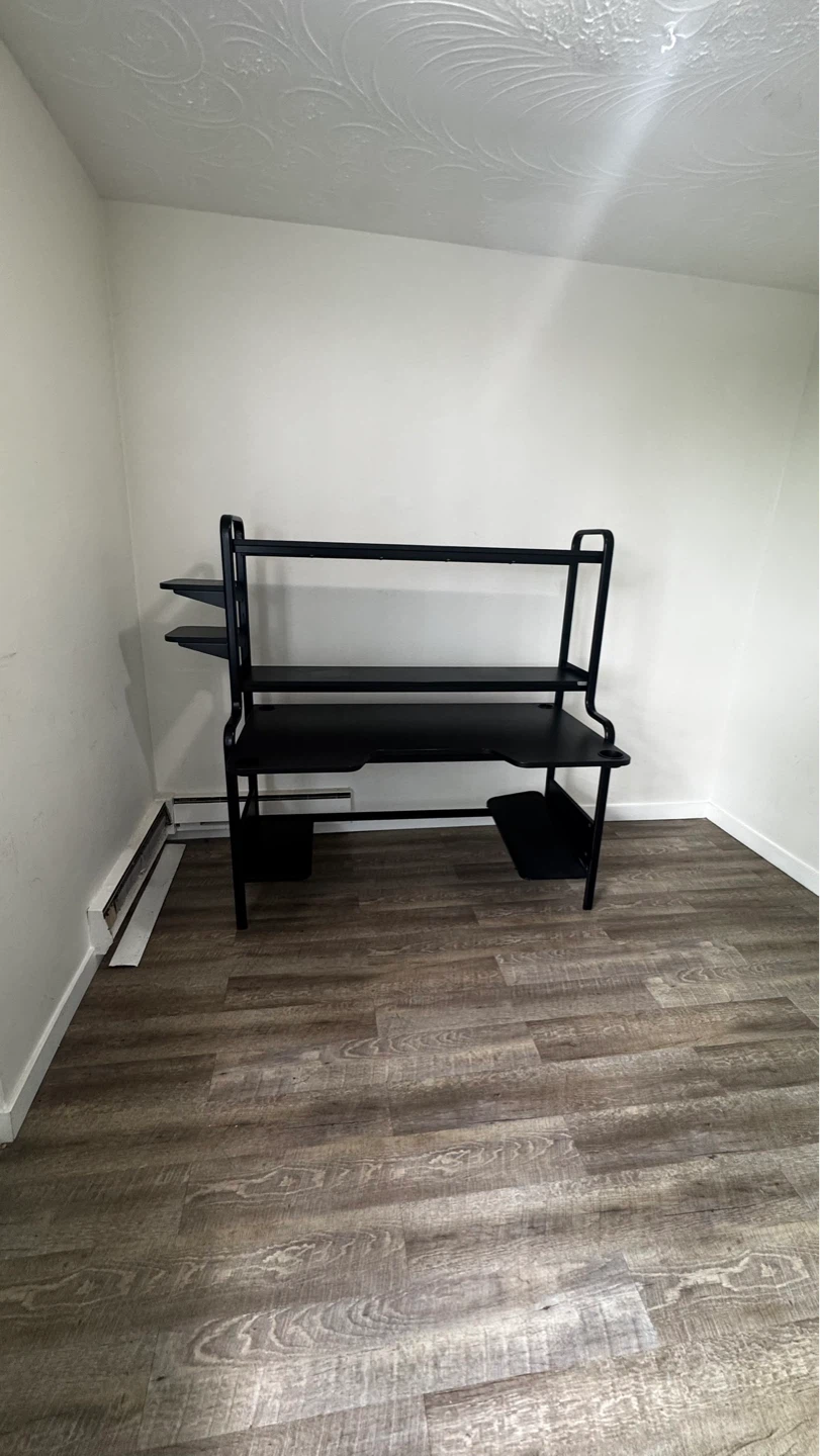 Black Computer Desk with Shelves - photo 4