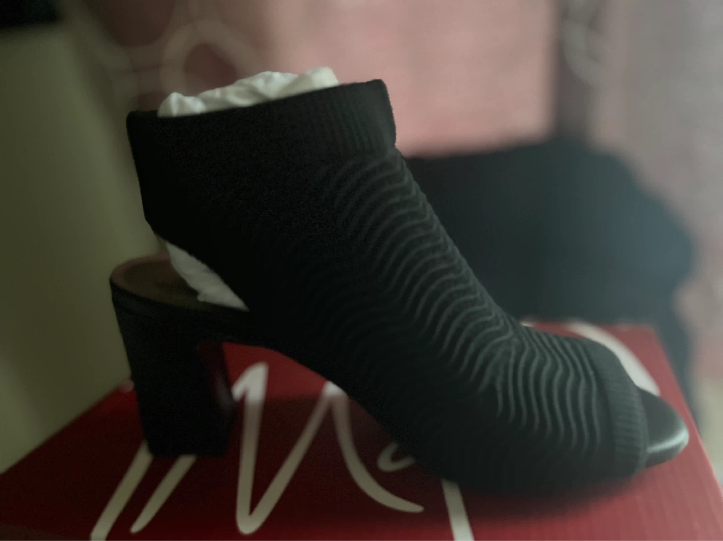 Vionic Viola Black Knit Open Toe Heeled Mules - Size 7 - photo 3