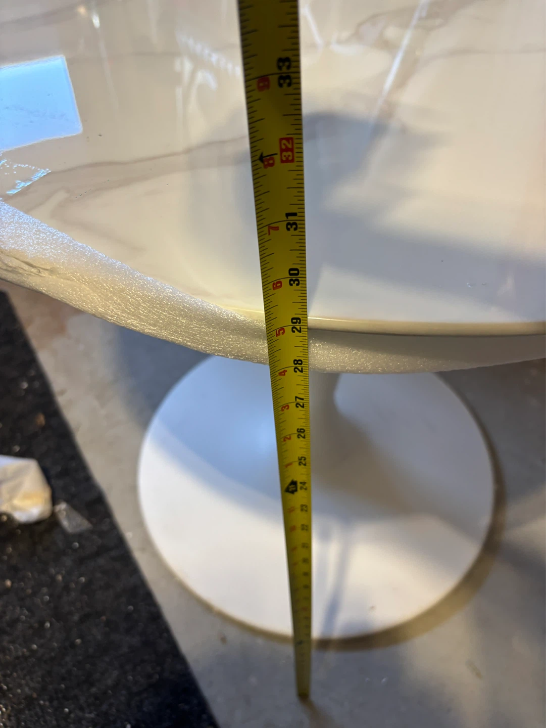 White Marble Pedestal Dining Table - photo 4