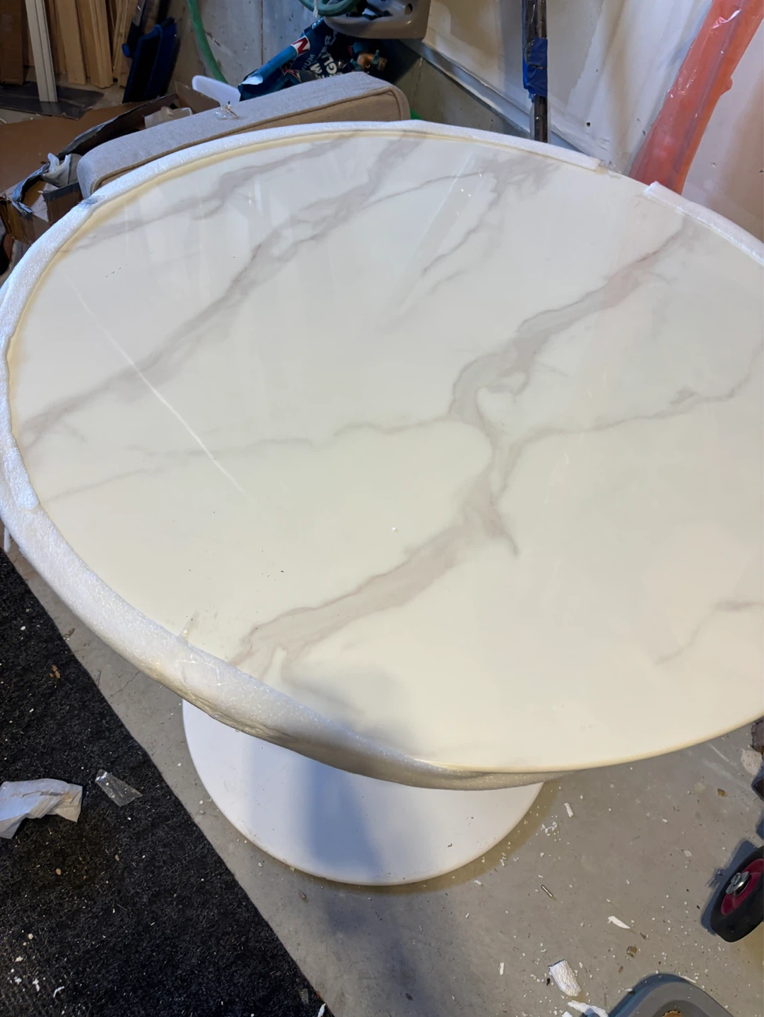 White Marble Pedestal Dining Table