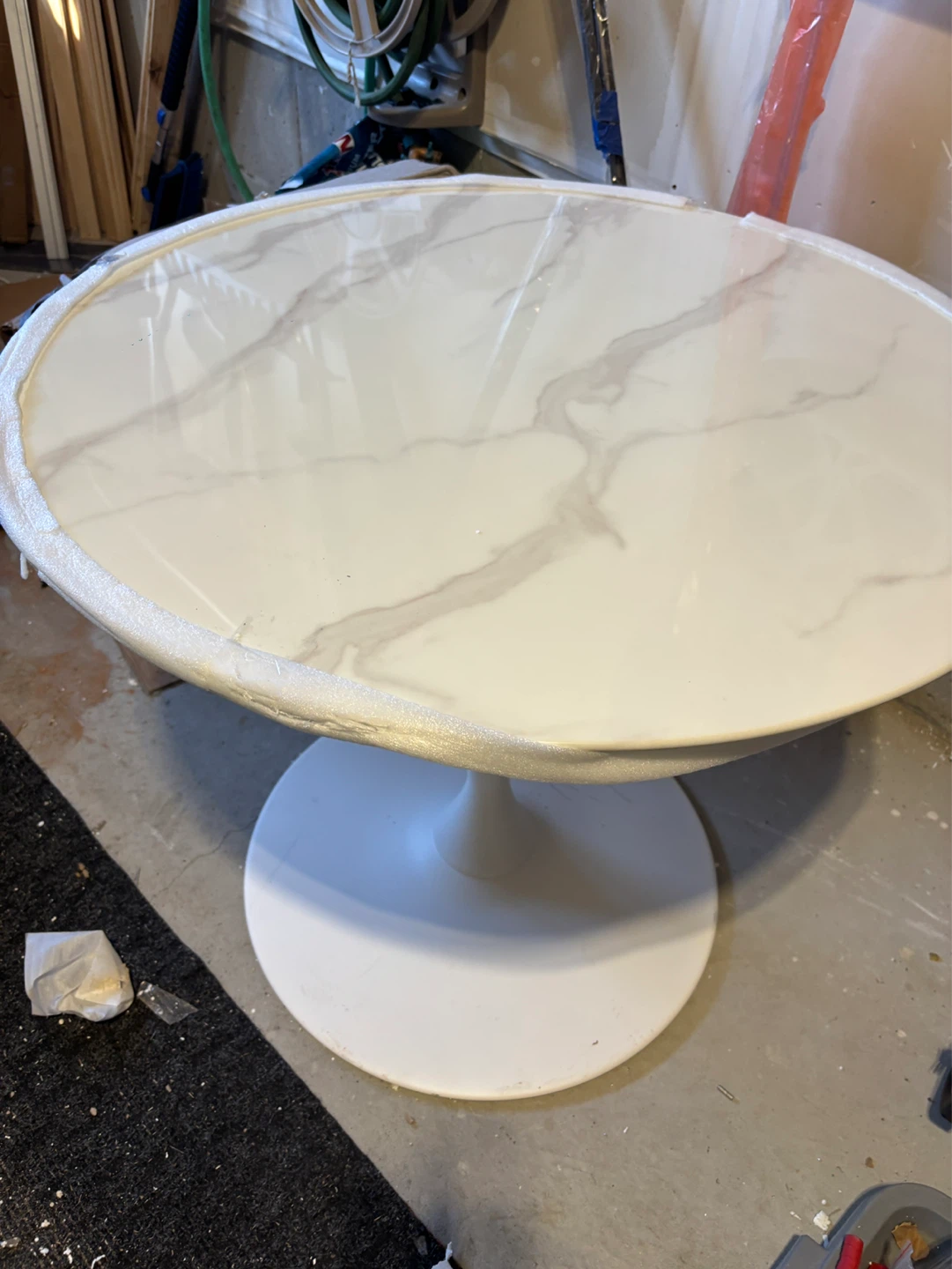 White Marble Pedestal Dining Table - photo 5