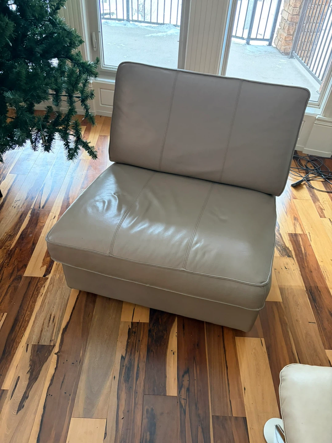 Beige genuine Leather couch / loveseat & chair - photo 5