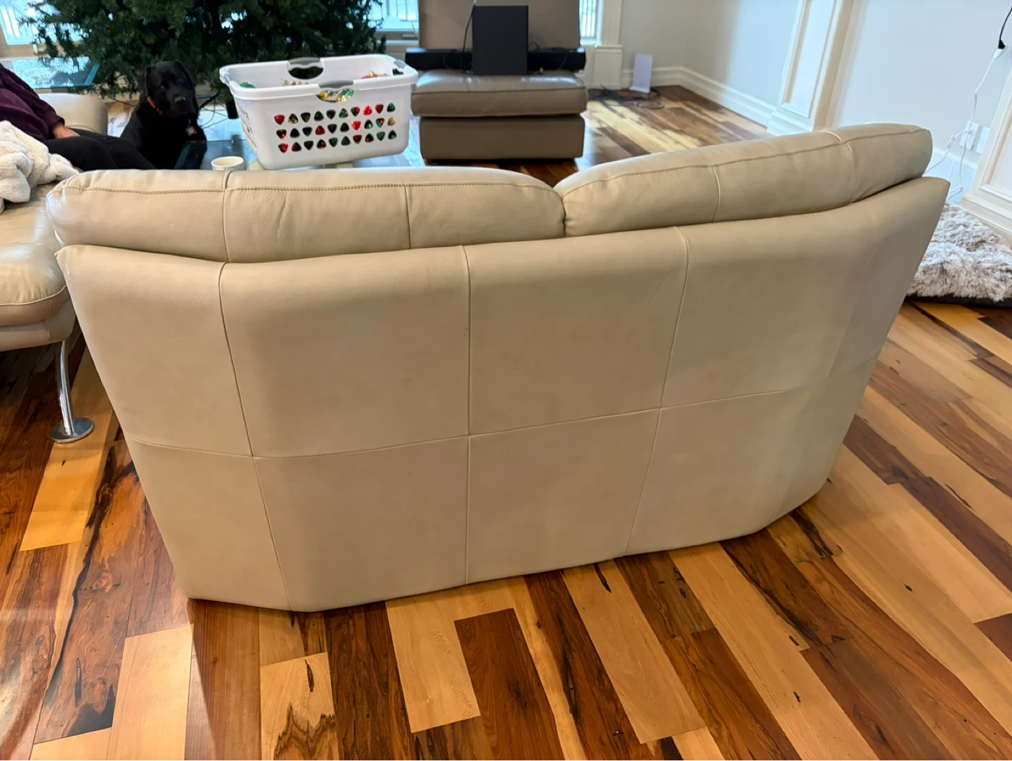 Beige genuine Leather couch / loveseat & chair - photo 4
