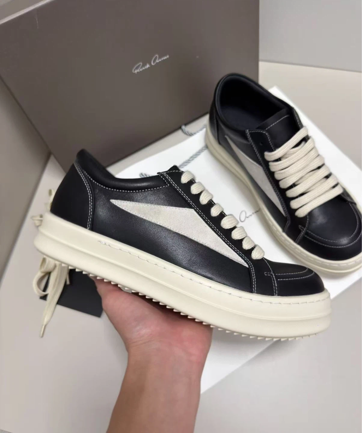 Rick Owens Black & White Sneakers