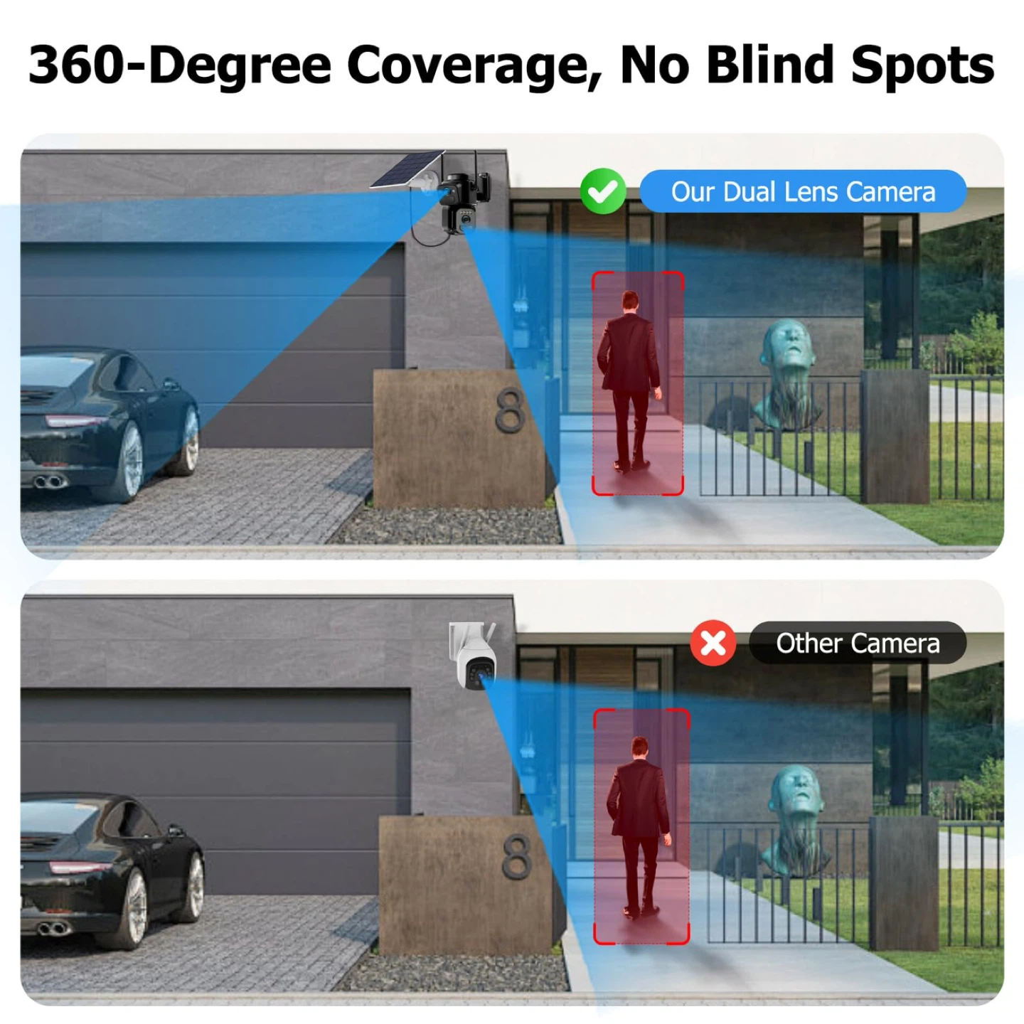 Solar Dual Lens PTZ Security Camera with 360° View - photo 5