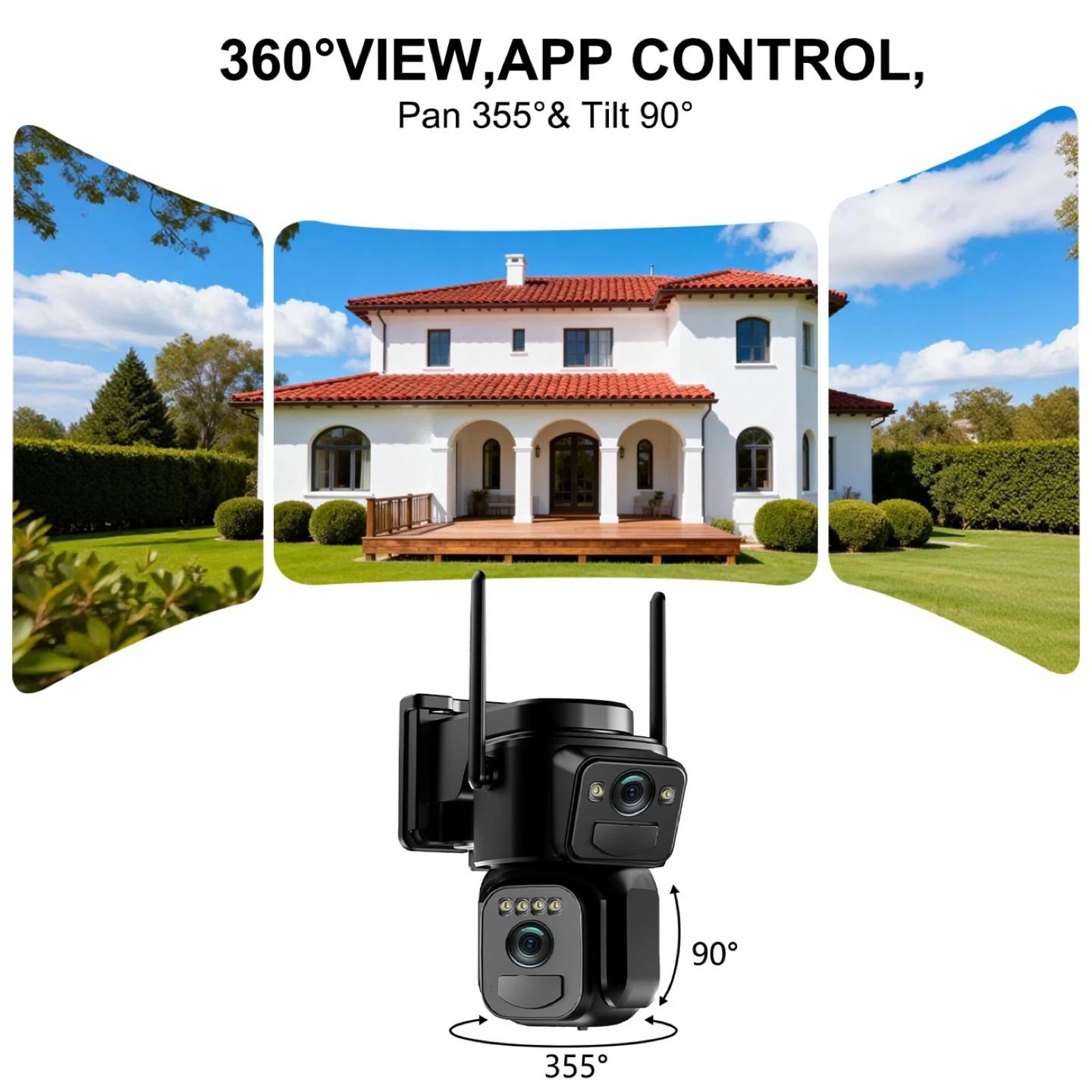 Solar Dual Lens PTZ Security Camera with 360° View - photo 3