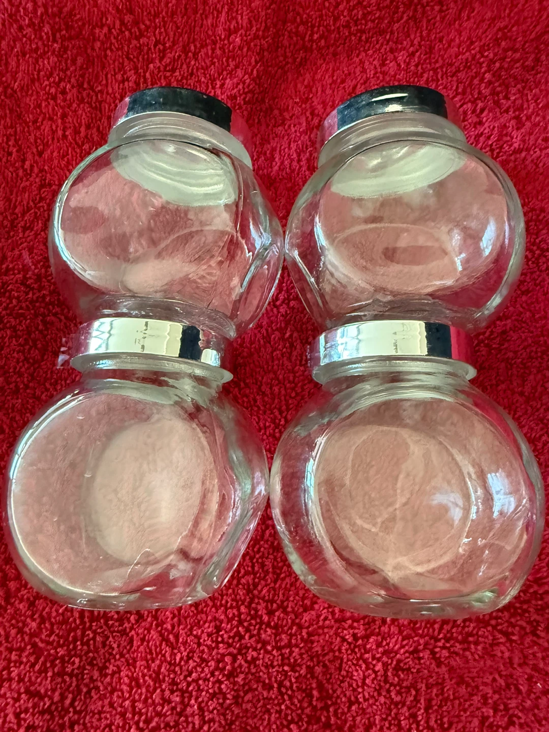 IKEA Set of 8 Glass Jars with Silver Lids