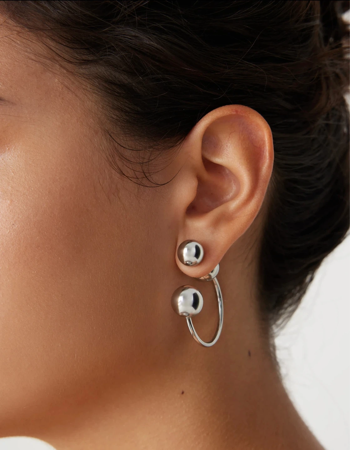Silver Ball Drop Earrings