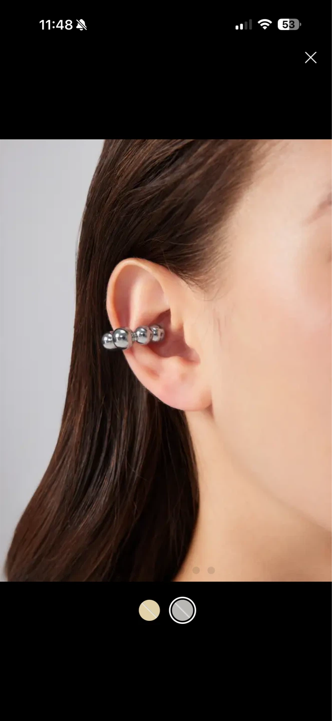 Silver Sphere Ear Cuff