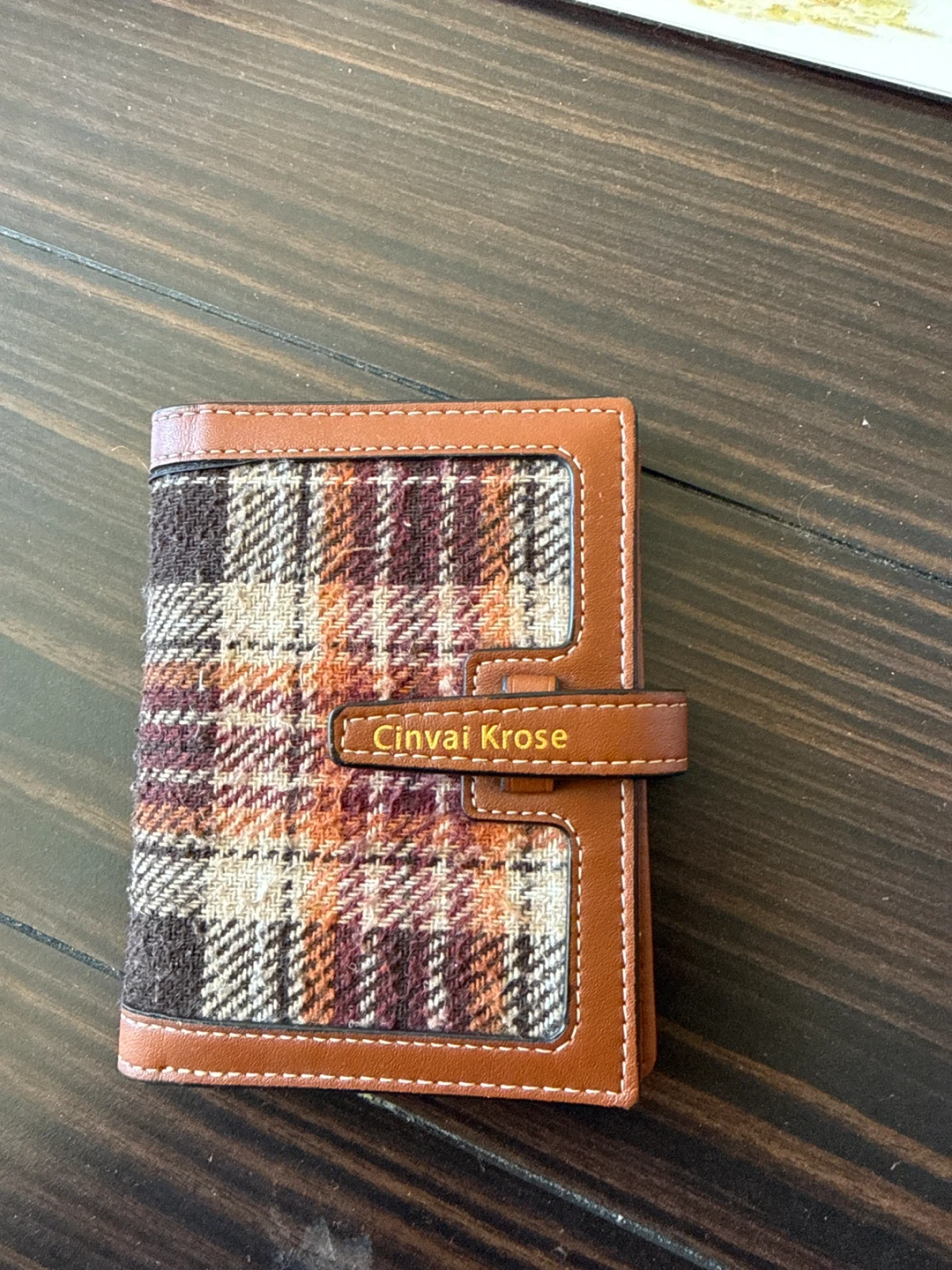 Cinval Krose Brown Plaid Wallet
