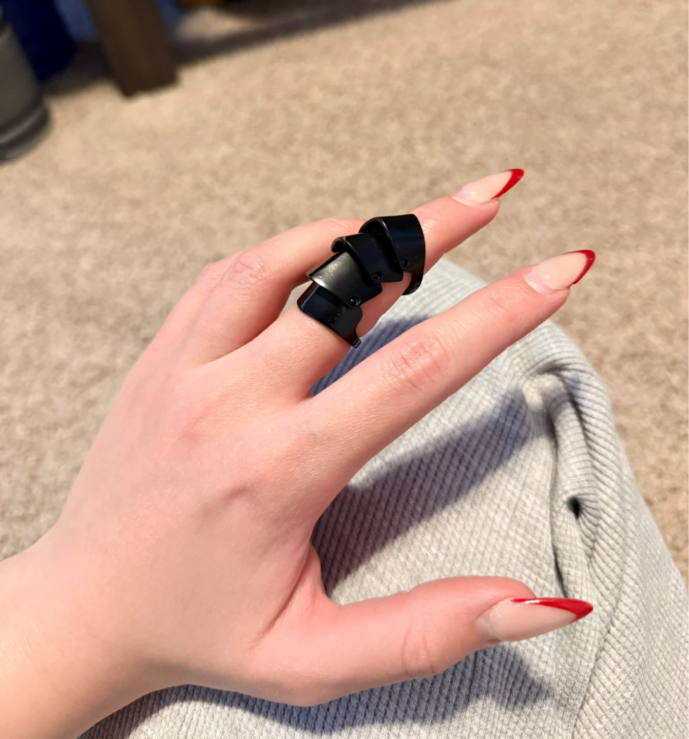 Black Armor knuckle ring