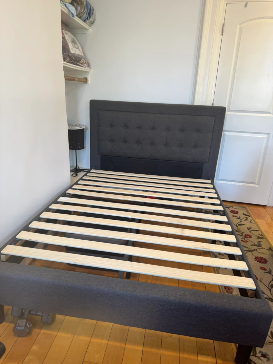 Dark Gray Upholstered Platform Bed Frame - photo 4