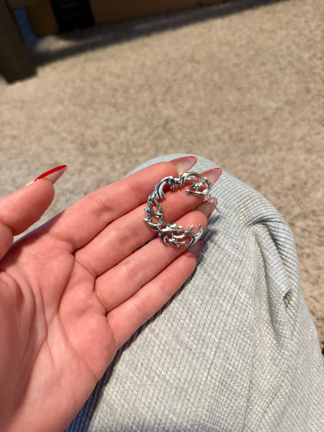 Silver Hoop Mono Earring - photo 2