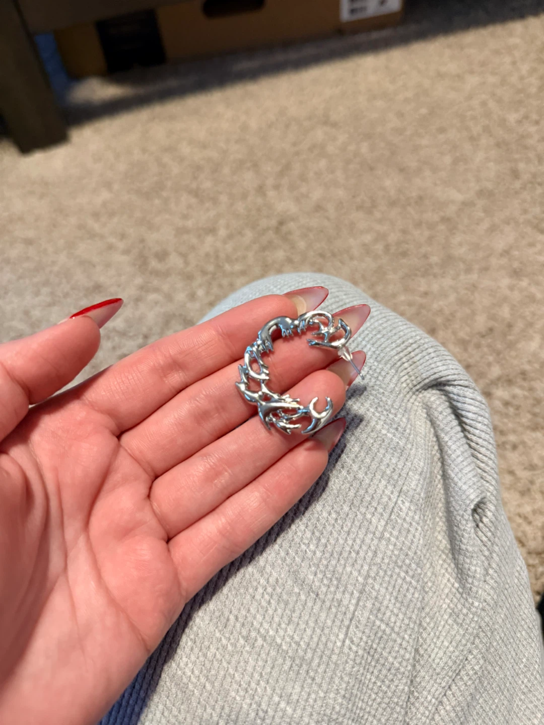 Silver Hoop Mono Earring - photo 3