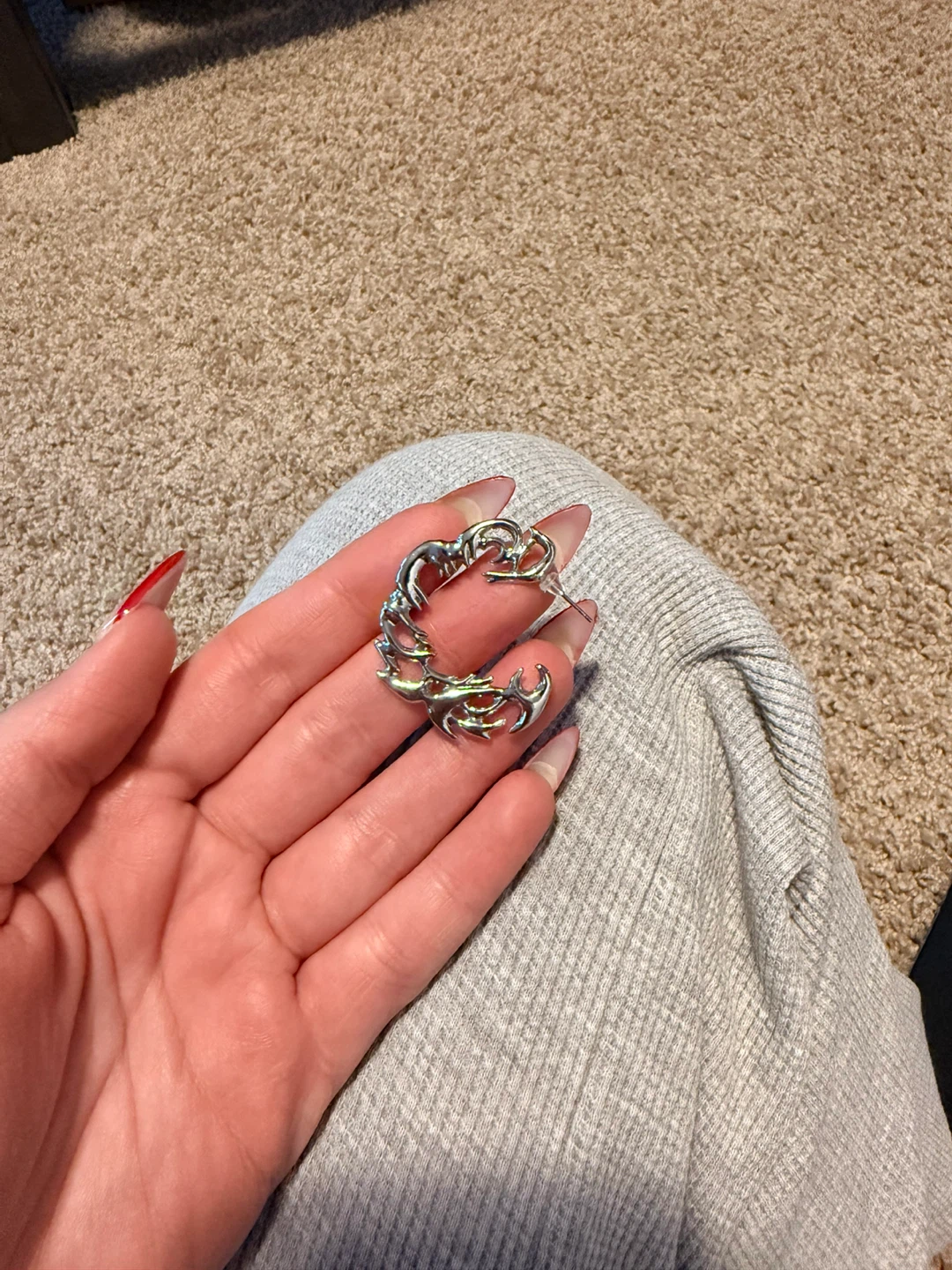 Silver Hoop Mono Earring