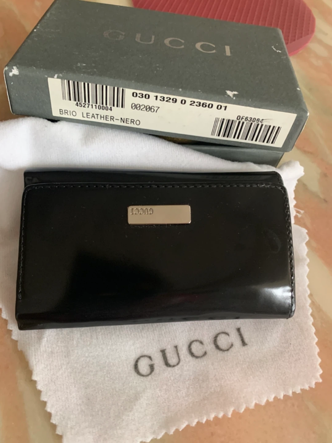 Gucci Black Leather Key Holder