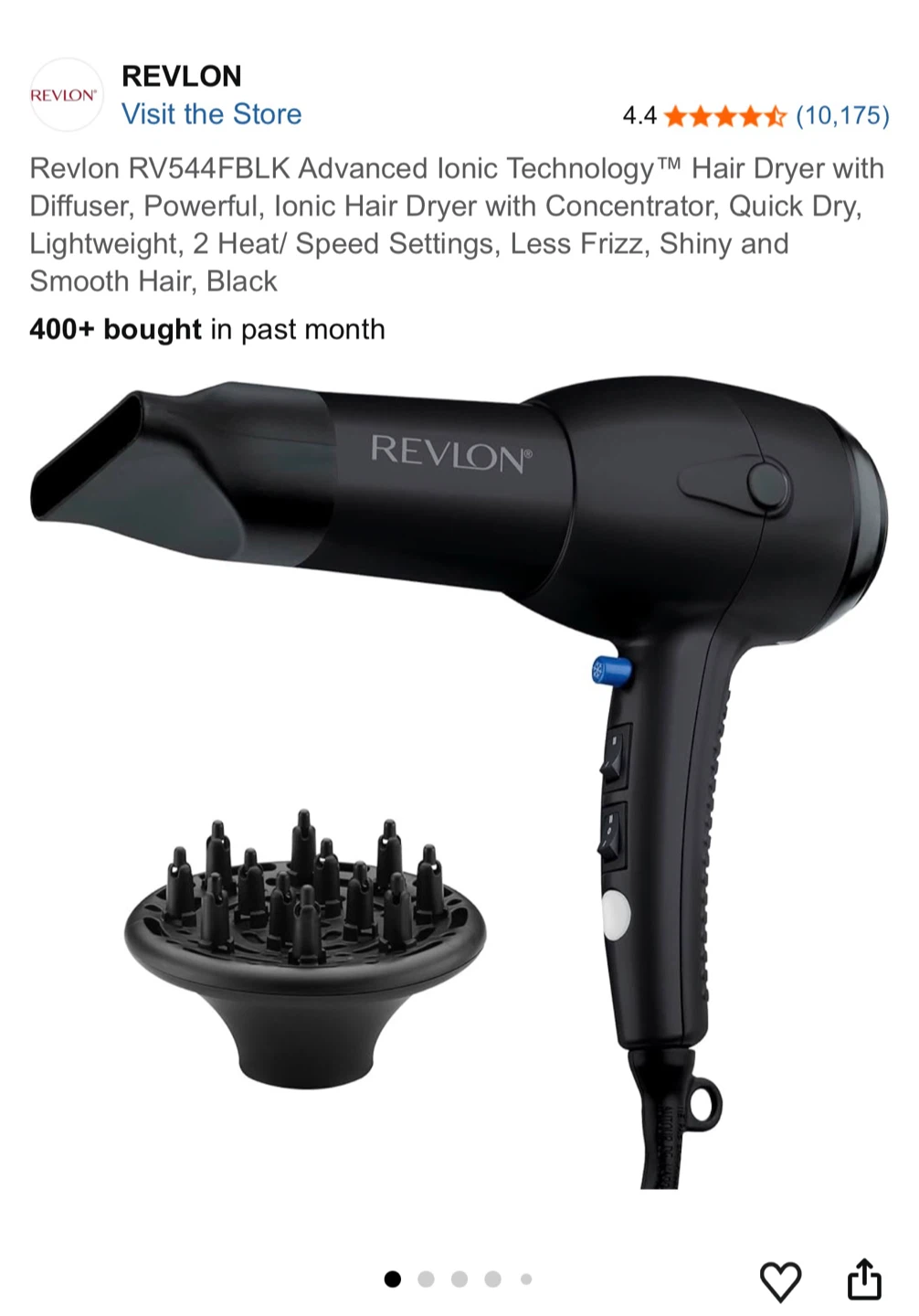 Revlon RV544FBLK Ionic Hair Dryer - photo 3