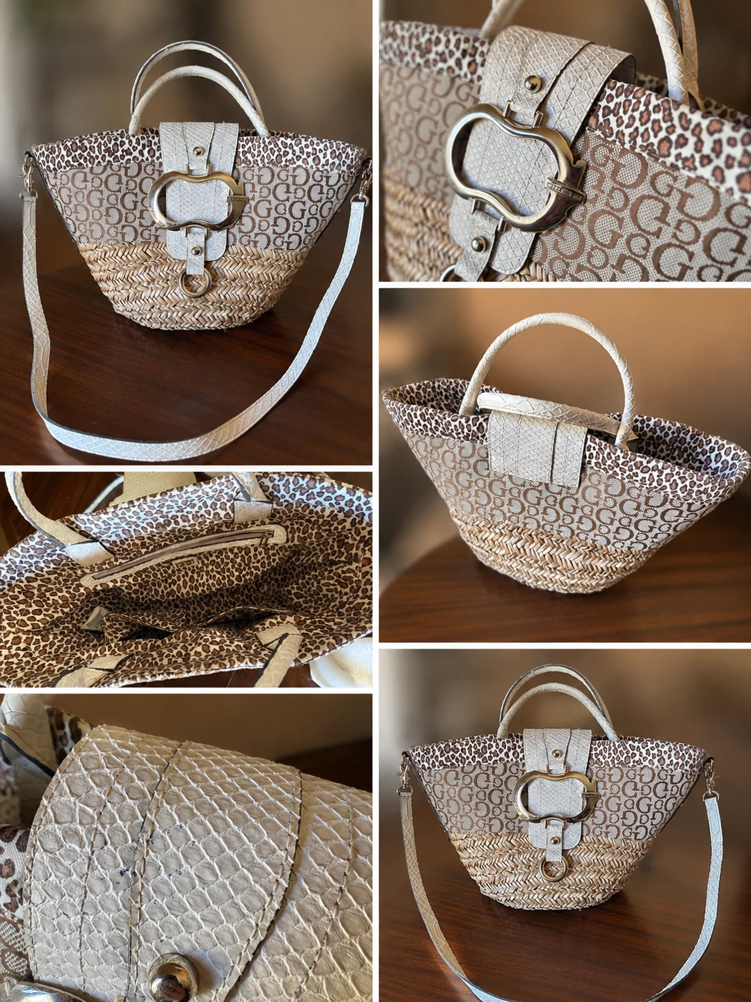 Guess Straw Tote Bag with Shoulder Strap