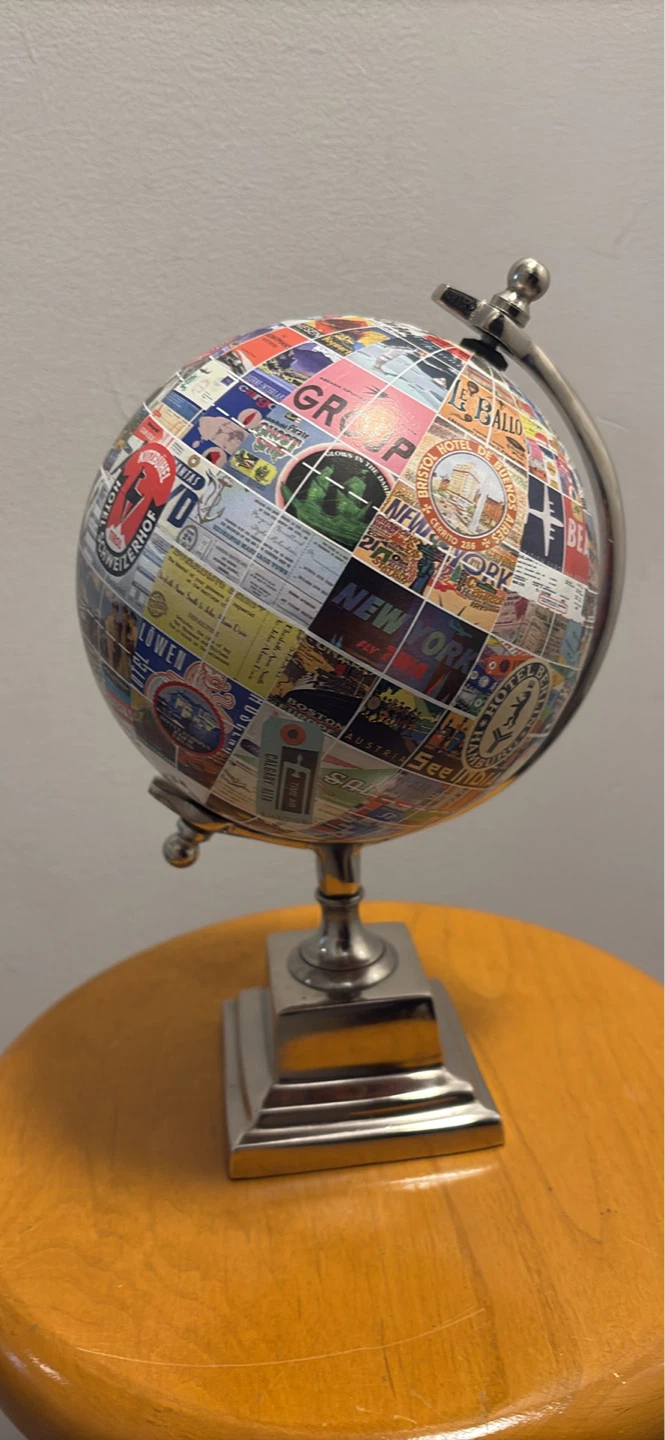 Decorative Globe with Vintage Travel Stickers - photo 4