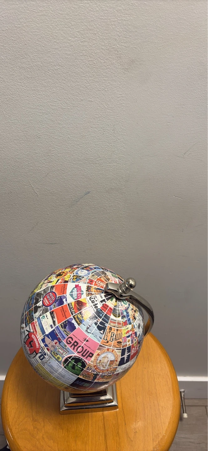 Decorative Globe with Vintage Travel Stickers - photo 5