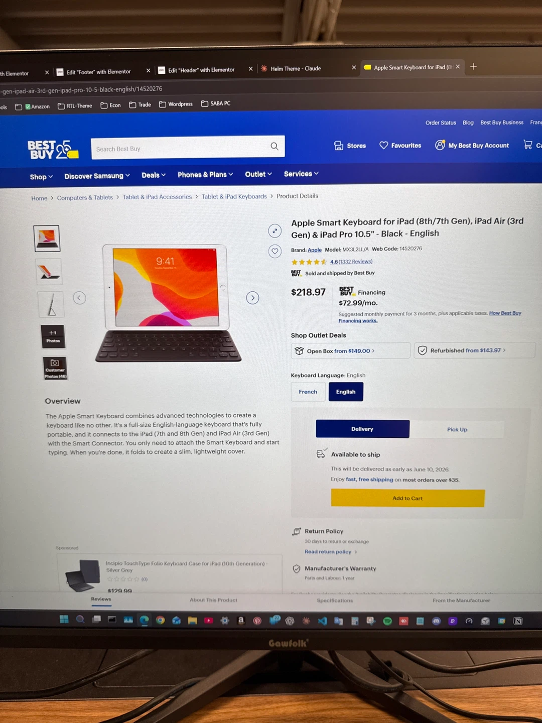 Apple iPad Smart Keyboard for 10.5-inch iPad Pro