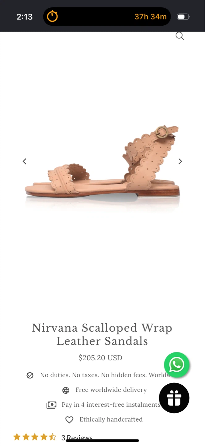 ELF Nirvana Scalloped Leather Sandals Size 8 - photo 3