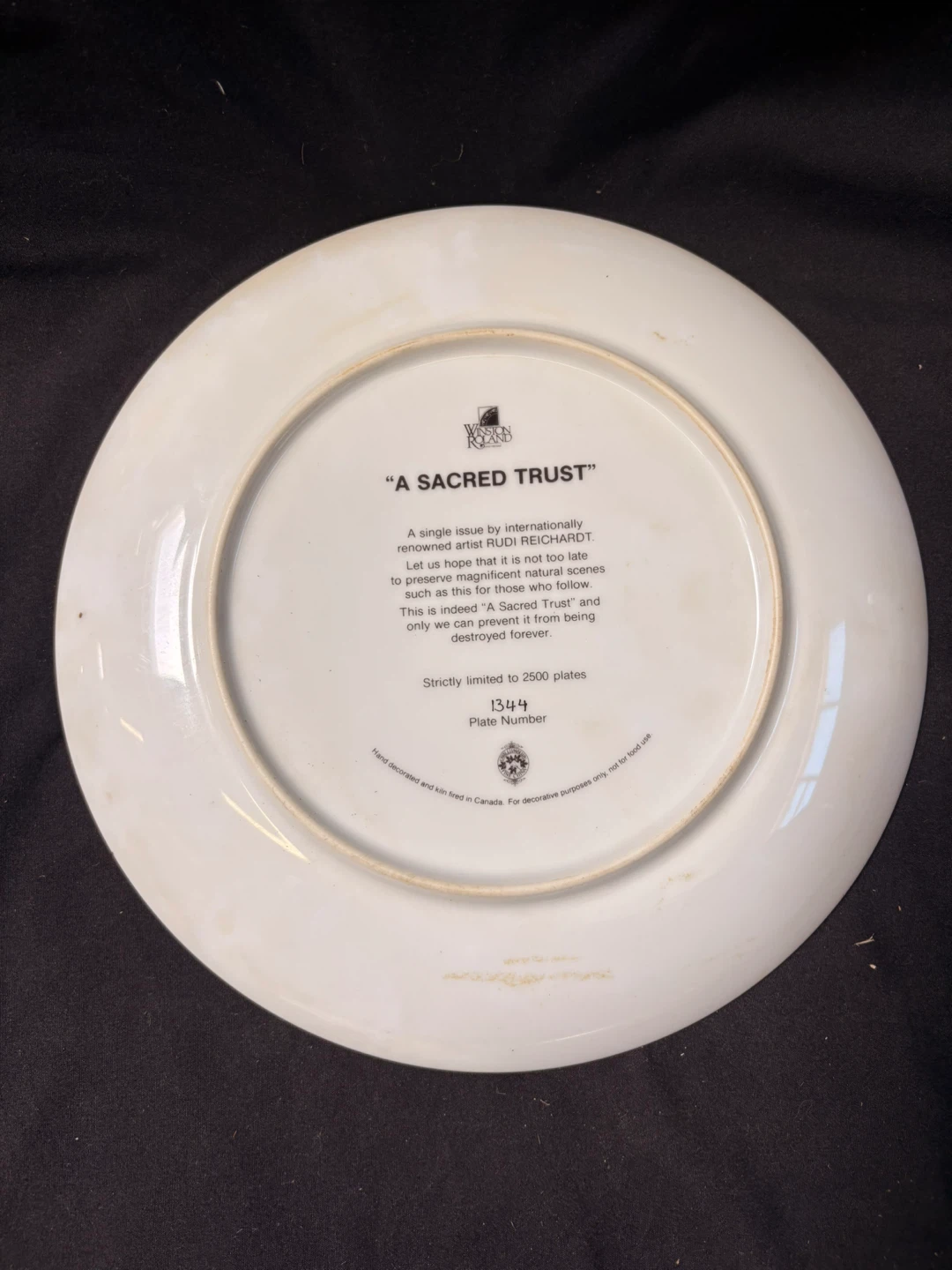 Rudi Reichardt "A Sacred Trust" Collector Plate - photo 3