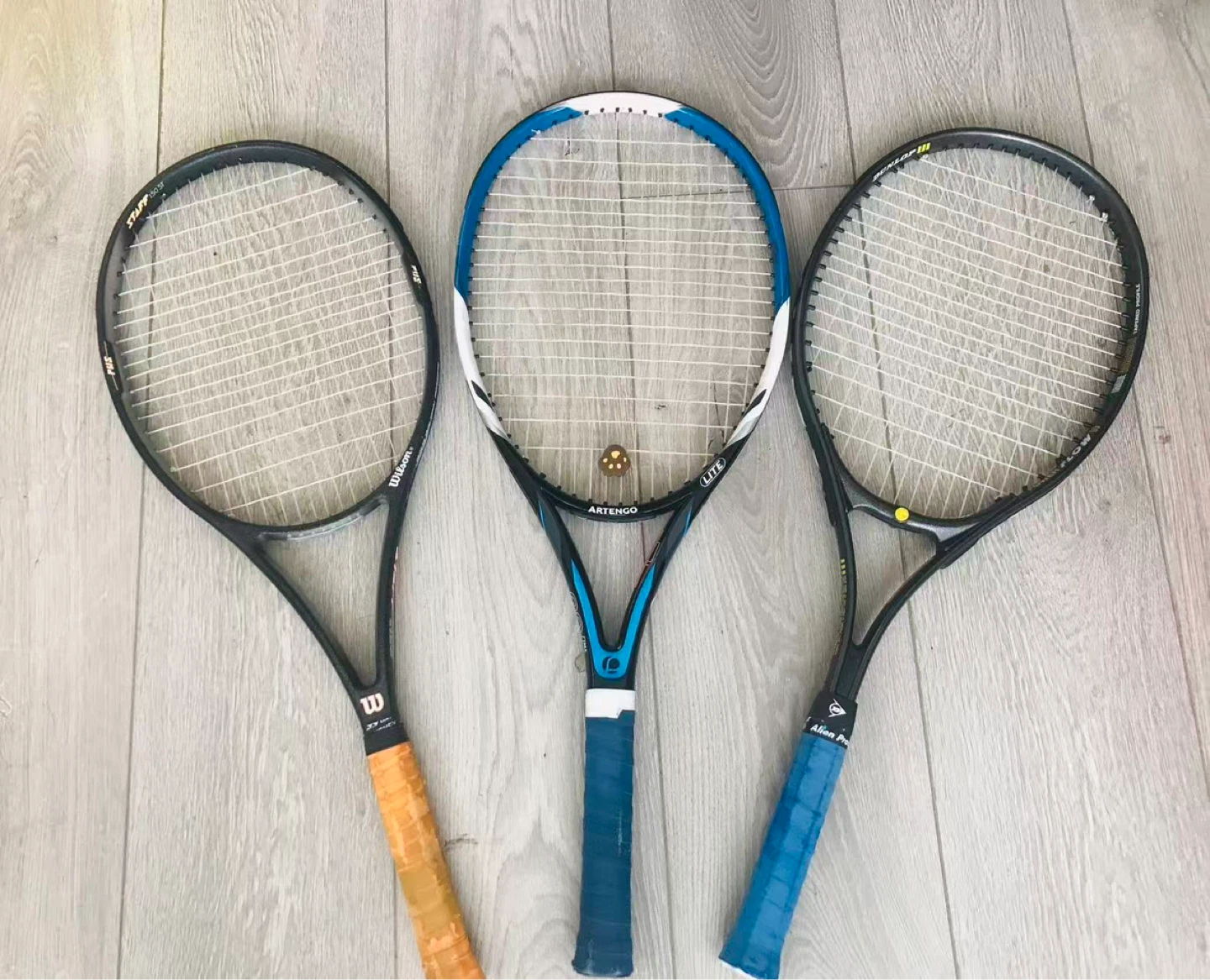 Set of 3 Adults Tennis Racquets: Wilson, Artengo, Prince